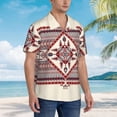 thumbnail image 2 of Lsque Fashion Tatreez pattern Hawaiian Shirt for Men, Unisex Summer Beach Casual Short Sleeve Button Down Shirts-Large, 2 of 9