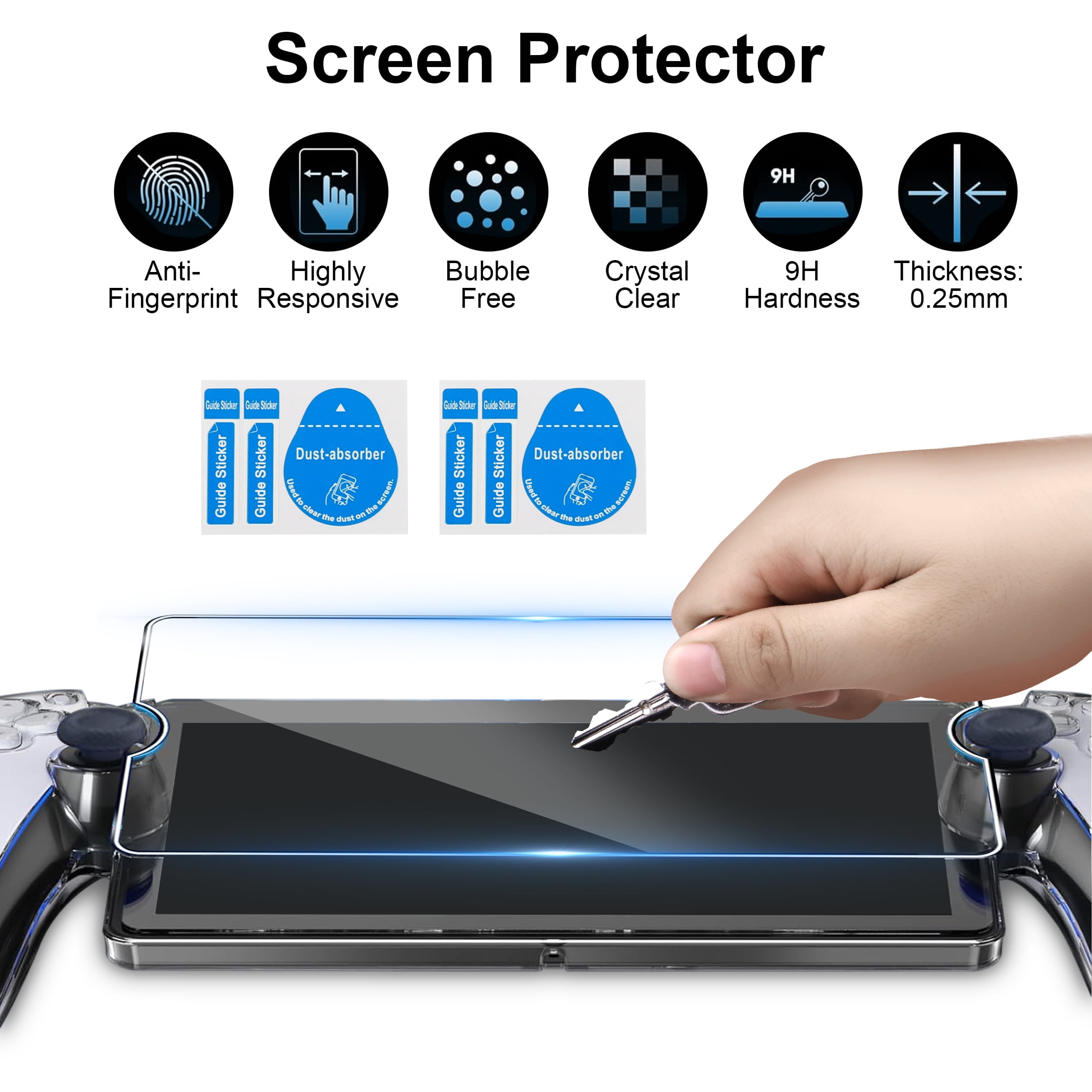 EEEkit EVA Carrying Case Fit for PS5 Portal with Soft Silicone Protective Cover, Screen Protectors, 6-in-1 Accessories Set Fit for PlayStation Portal