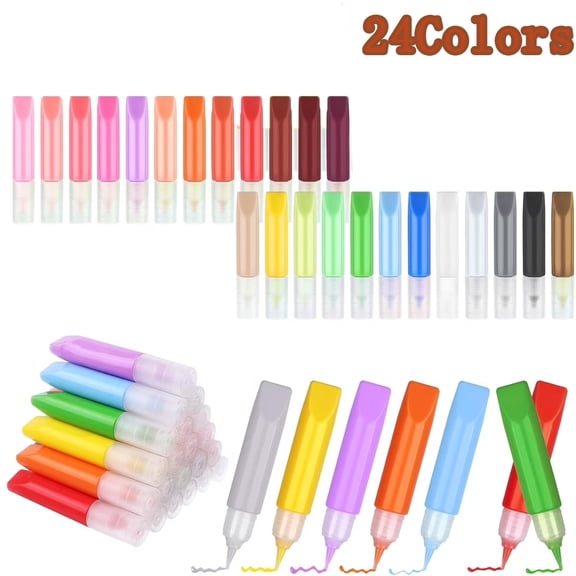 24 Colors Suncatcher Paint Pens,Tutuviw Acrylic Pigment Pens,Neon Suncatcher Art Paint Pens Kit,Fine Point Marker Pens for Stained Glass,Window Art Paint Refill,Arts and Crafts (5ML Each)