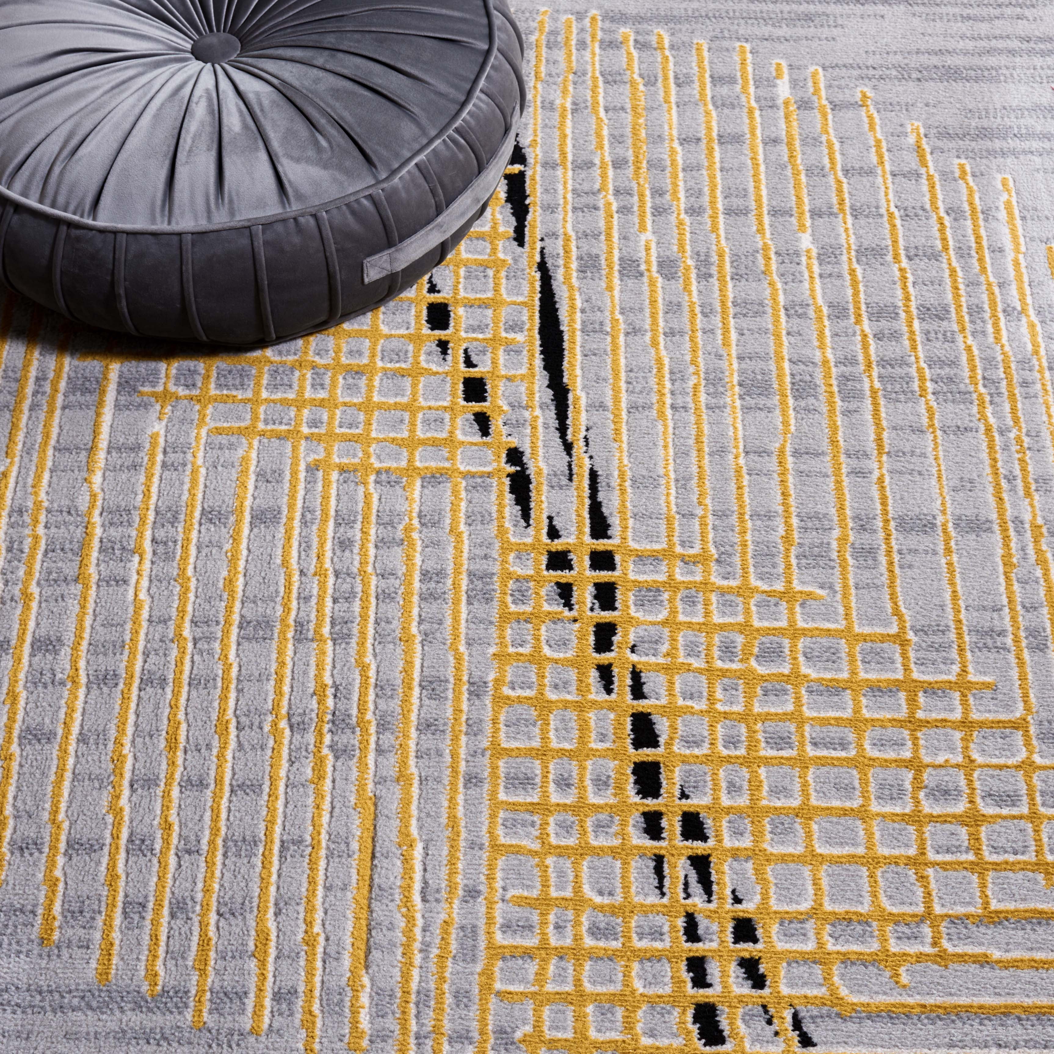 SAFAVIEH Odyssey Eason Modern Area Rug, Grey/Gold, 4' x 6'