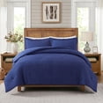 thumbnail image 2 of JML 3 Piece Queen Comforter Set With Pillow Shams, Microfiber Diamond Comforter, Navy, 2 of 7