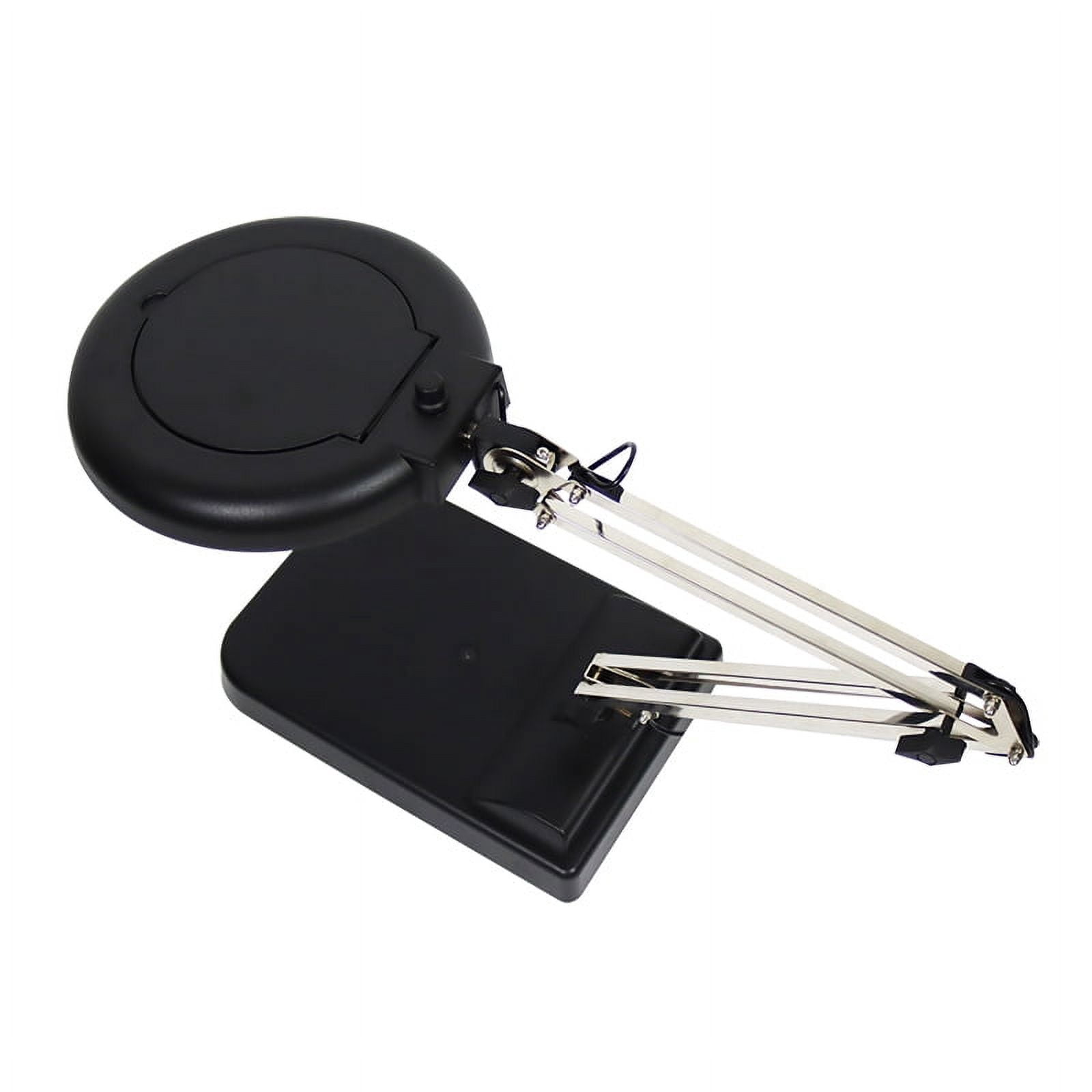 TECHTONGDA 30x Black Benchtop Magnifier Lamp Table Magnifier Lamp with Adjustable LED light Read Repair Tools