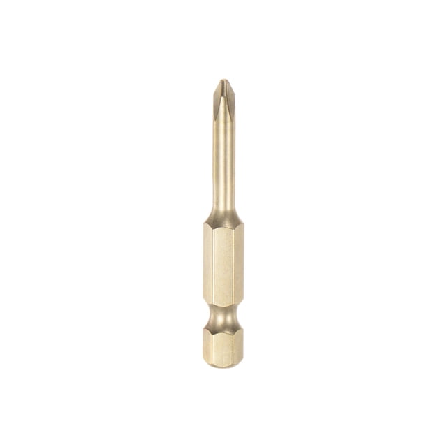 PH1 Phillips Cabeza Destornillador Taladro 2" Longitud 0.16" Diámetro 1/4 Pulgadas Hexagonal Vástago S2 Acero Magnético Cruzado Cabezal para Eléctrica Herramienta