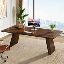 Tribesigns 70.9-Inch All Wood Executive Desk, Large Home Office Computer Desk, Industrial Business Style Solid Study Writing Table