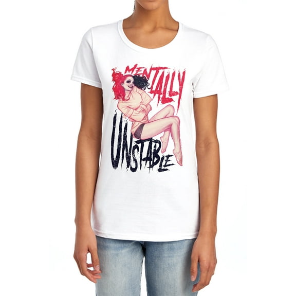 Batman Unstable Women's T Shirt (X-Large) White