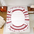 thumbnail image 5 of Homewish Cute Christmas Reindeer Twin Sheet Sets,Merry Xmas Twin Fitted Sheet,White Red 03 For Girls Teens,Microfiber Bedroom Decor,3 Pieces, 5 of 7
