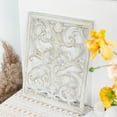 thumbnail image 6 of Sungmor Cast Iron Scroll Wall Decor, Flower Carved Artwork, 12x15 Inch Intricate and Pretty Plaque, Living Room, Bedroom Decorations, Antique White with Gold Accent, 6 of 8