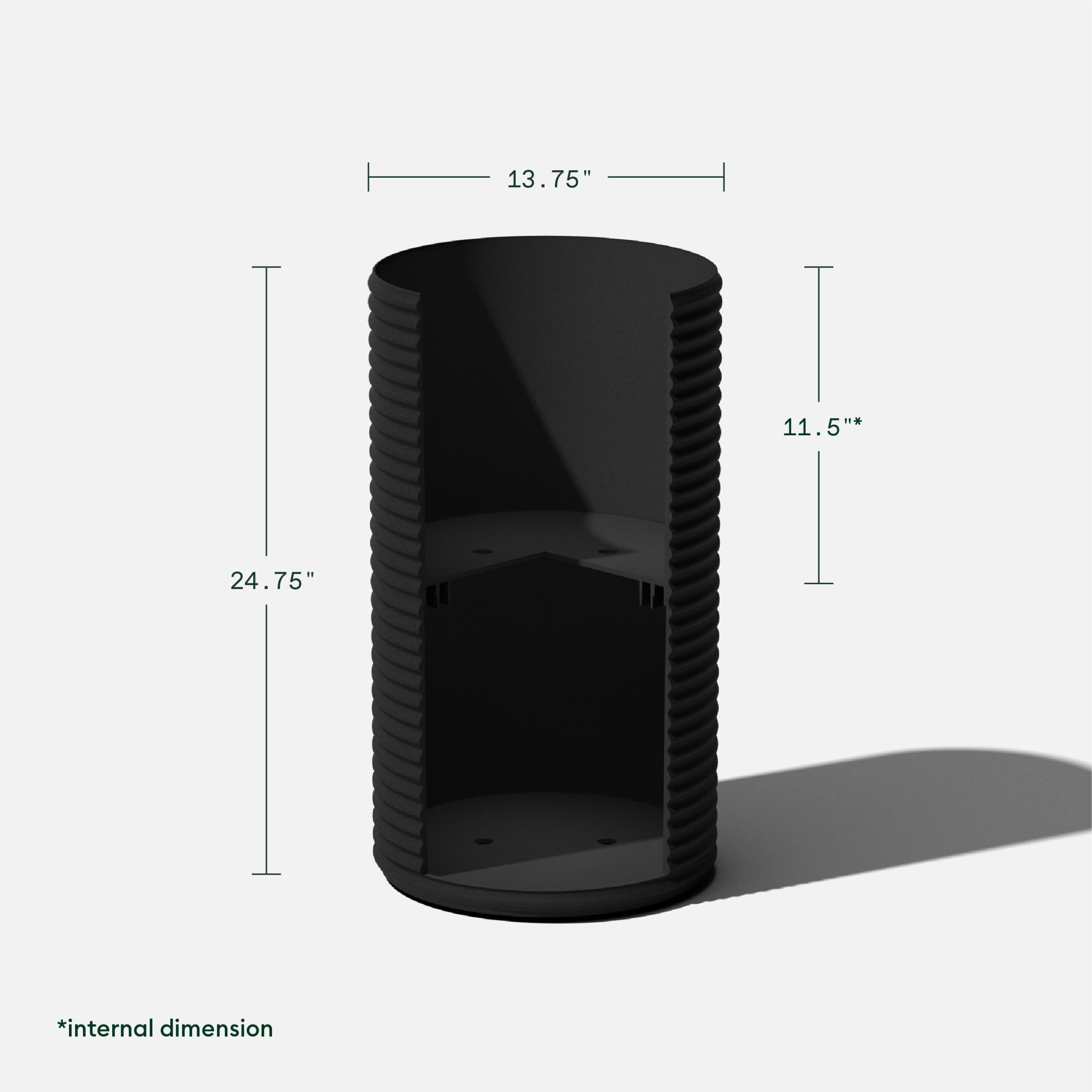Veradek Mod Series 25" Plastic-Stone Tall Planter - (Black)