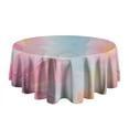 thumbnail image 5 of Pastel Floral Watercolor Pattern Round Tablecloth 60"x60",Wrinkle Wipeable Table Cloth for Kitchen Dining Room Picnic Patio Party, 5 of 6