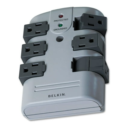 Belkin Pivot Plug Surge Protector 6 Outlets 1080 Joules Gray BP106000