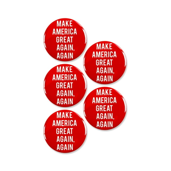 5 Pack - Make America Great Again Again Political Pinback Buttons - 2.25 Inch