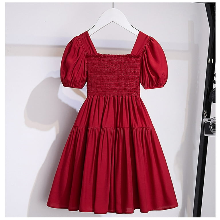 girls holiday dresses size 14 JHLZHS Dresses for Teens Girls 12-14 Short Girl Summer New Skirt Long  Sleeved Ruffled Skirt High Waist Dress for Girls Girls Holiday Dresses Size  7 Red Toddler Girl Dresses 5T-6T