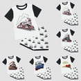 thumbnail image 4 of Boys Summer Outfits Cartoon Train Print Short Sleeve T-Shirt And Shorts 2-Piece Breathable Children Set, 4 of 4