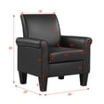 thumbnail image 2 of Lohoms Modern PU Faux Leather Accent Armchair Accent Arm Club Chair, Black, 2 of 9