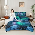 thumbnail image 4 of Manfei Teens Adults Arctic Aurora Bedding Comforter Set 2pcs,Nature Scenery Twin Comforter Sets Microfiber,Abstract Gradient Breathable Bedding Set,Luxury Bedroom Decor,Reversible, 4 of 8