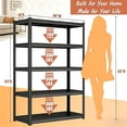 thumbnail image 2 of 5 Tier Metal Bookshelf, 63"H Adjustable Tall Bookcase, 2500LBS Heavy Duty Deep Book Shelf, Industrial Black Wide Bookshelf, Modern Bolt-Free 5 Shelf Book Shelves for Bedroom, Living Room, Library, 2 of 8