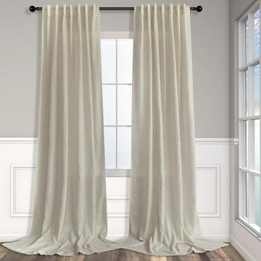 Linen Extra Long Curtains 120 Inch Length for Living Room 2 Panels Back Tab Rod Pocket Drapes Light Filtering Semi Privacy Beige Sheer Curtains for Dining Room Sliding Door 10 FT 52x120
