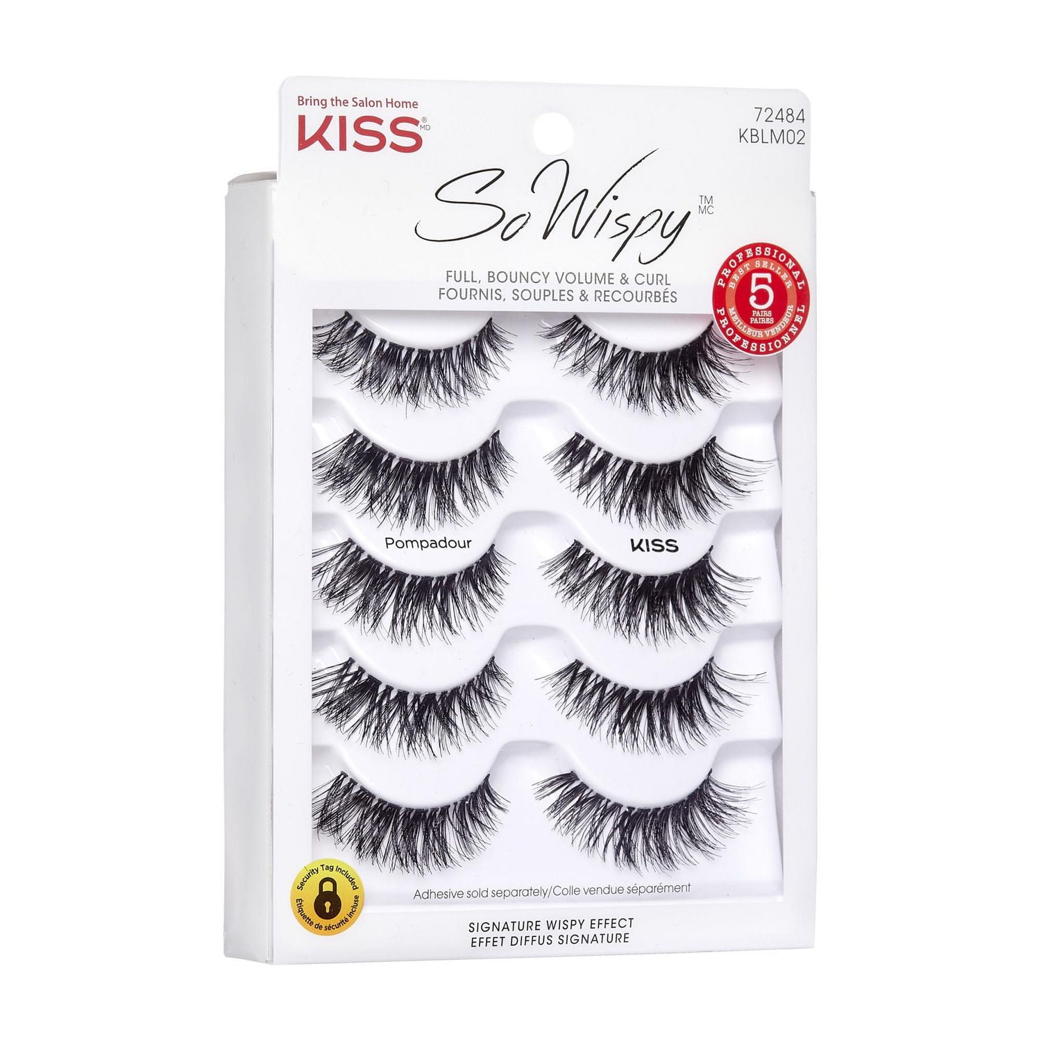 KISS So Wispy Pompadour, 5 Pairs, A voluminous 5-pack.