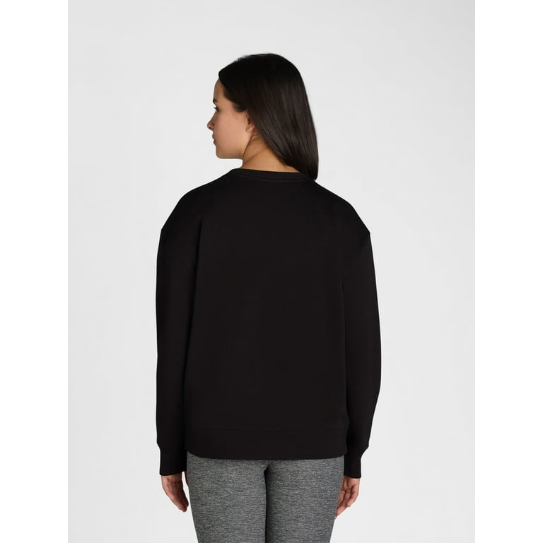 Athletic Works Women s Fleece Crewneck Sweatshirt Sizes Xs xxxl Black