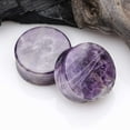 thumbnail image 2 of A Pair of Amethyst Quartz Stone Double Flared Ear Gauge Plug, 2 of 3