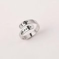 thumbnail image 5 of 925 Sterling Silver Inspirational Jewelry Rings for Women Adjustable Wrap Open Rings Heart Ring Personality Encouragement Gift to Daughter Birthday Christmas Gifts for Couple Men, 5 of 12