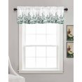 thumbnail image 3 of Green Botanical Kitchen Valances for Windows Farmhouse Linen Window Valance Curtain for Living Room Window Treatment Dragonfly Flower Leaf Retro Ink Style Valance Rod Pocket Topper, 42 x 18 Inch, 3 of 6