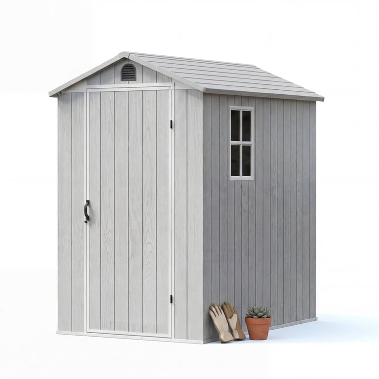 Homall 6x4ft Outdoor Plastic Storage Shed,Resin Shed with Lock