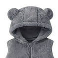 thumbnail image 4 of AHTJRT Boy's Girl's Sherpa Fleece Vest Bear Ears Shape Full Zip Hooded Winter Warm Lightweight Windproof Sleeveless Jacket Gray 3-4 Years, 4 of 5