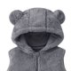 thumbnail image 3 of Chaqueta de invierno para niños, de color sólido, sin mangas, con capucha y cremallera, forro polar, cálida, de poliéster., 3 of 4