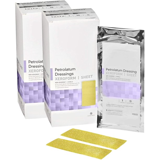 AMZ Supply Xeroform Petrolatum Dressings 5" x 9". Bismuth Gauze