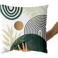 thumbnail image 5 of Boho Pillow Covers 18x18 Set of 2, Green Gold Farmhouse Decorations Throw Pillow Covers Boho Leaves Tropical Outdoor Short Plush Decorative Cushion Case for Couch Sofa Home, 5 of 6