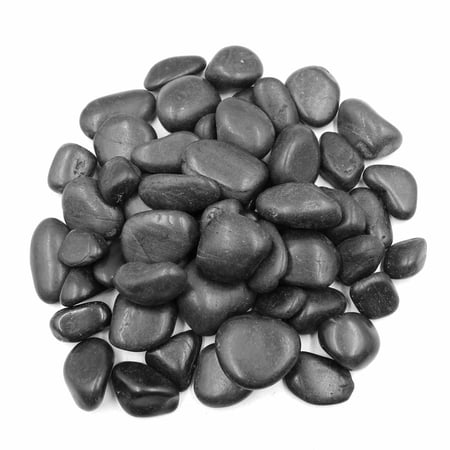 koltose by mash - polished black pebbles 1”-2” inch natural stones 10 lbs