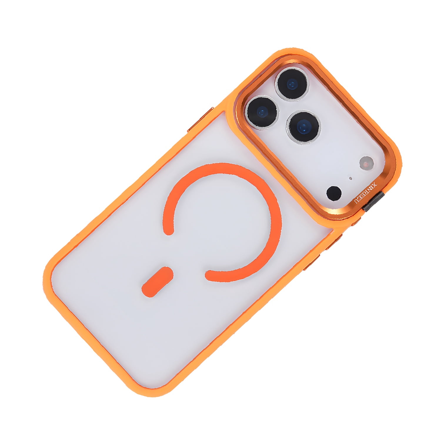 iPhone 17 Pro MagSafe Clear Case with Foldable Camera Stand - Orange