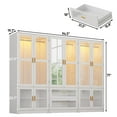 thumbnail image 4 of 6 Doors Armoire Wardrobe Closet with LED and Mirror, 71" H Freestanding Wooden Wardrobe Closet Cabinet for Bedroom w 2 Drawers,Wooden Clothing Storage Cabinet w Hanging Rod,Closets for Bedroom, 4 of 9