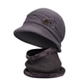 thumbnail image 2 of Women's Bucket Hats Women'S Knitted Warm Basin Hat Padded Cotton Hat Plush Hat + Scarf Two Piece Set Women's Accessories Bucket Hats, 2 of 5