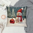 thumbnail image 2 of Fenyluxe Snowman Christmas Tree Red Ornament Pillow Cushion Covers High-Quality Winter Pillow Case 1PC 12x12in, 2 of 5