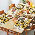 thumbnail image 2 of Boho Floral Sunflower Placemats Set of 4, 12x18 Inch Vintage Rustic Farmhouse Linen Table Mats with Bees and Butterflies, Washable Country Bloom Dining Decor for Summer Autumn, 2 of 6