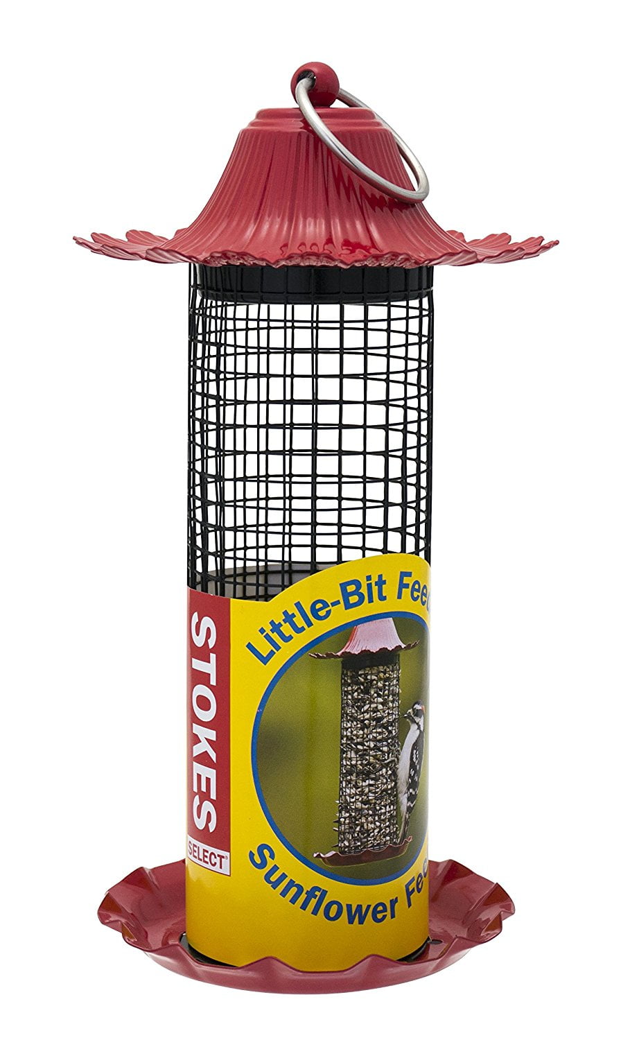 Little Bit Feeders Sunflower Bird Feeder With Metal Roof Red 5