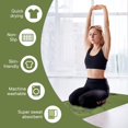 thumbnail image 2 of Toallas de yoga, toalla antideslizante para esterilla de yoga caliente con puntos de agarre, manta de yoga de microfibra suave súper absorbente para pilates, 72 pulgadas x 24 pulgadas, verde, 2 of 5