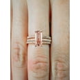 thumbnail image 2 of Limited Time Sale 2.50 carat Morganite and Diamond Trio Ring Set in 10k Rose Gold with One Engagement Ring and 2 Wedding Bands, 2 of 2