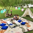 thumbnail image 4 of Picnic Blankets Waterproof Foldable Extra Large,80"x 60" Outdoor Beach Blanket Sandproof,3-Layer Lightweight Handy Mat Tote Picnic Camping Rugs for Outside Your Rv(Vintage Butterfly Flowers), 4 of 6