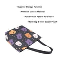 thumbnail image 3 of FORMRS Womens Canvas Tote Bag with Zipper Inner Pocket Shoulder Handbag, Orange Halloween Ghosts, 3 of 7