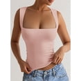 thumbnail image 6 of Women'S Square Neck Sleeveless Crop Tops 2025 Cute Double Layer Seamless Slim Fit Y2k Tank Tops Sakura Pink XL, 6 of 8