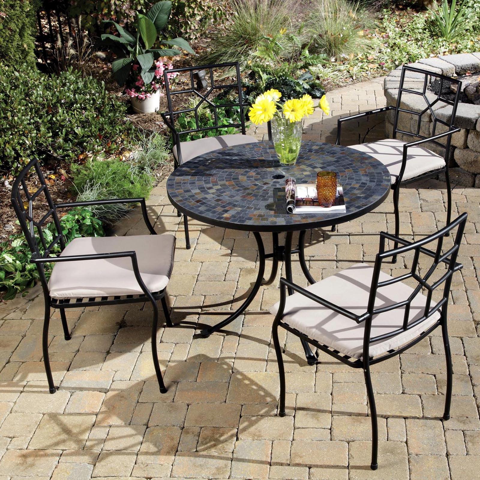 Home Styles 5 Piece Dining Set With Stone Harbor Table And Newport Home Styles 5 Piece Dining Set With Stone Harbor Table And Newport Slope Armchairs Black Slate