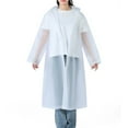 thumbnail image 2 of Jacenvly New Rain Ponchos for Women and Men'S 2Pc Outdoor Long Sleeved Hooded Raincoat Waterproof Uv Protection Rain Suits for Women White, 2 of 4