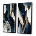 thumbnail image 3 of Designart "Cerulean Waves in Geode V" Abstract Framed Wall Art Set Of 2 - Blue Abstract Framed Canvas Set For Living Room Decor, 3 of 6