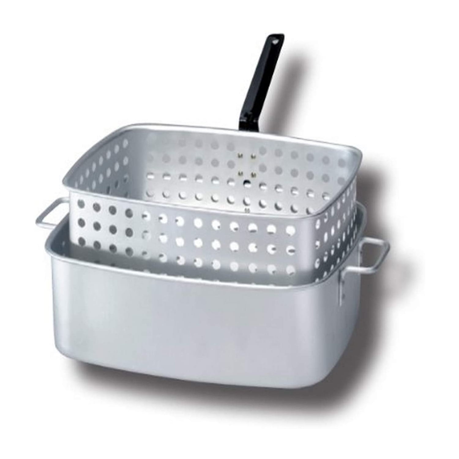King Kooker KK6 Aluminum Rectangular Frying Pan and Basket, 15 Quart