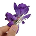 thumbnail image 3 of Unique Bargains Christmas 2 Pcs Hair Clip Grace Simulation Phalaenopsis Double Flowers Duckbill Clip Purple, 3 of 4
