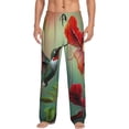 thumbnail image 2 of Lsque Hummingbird Floral Paradise Print Men's Pajama Pants, Lounge Pant - Comfortable Home Wear,Elastic Waistband, Stylish Design-XX-Large, 2 of 9