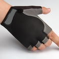 thumbnail image 6 of NIBOLOG Unisex Half Finger Breathable Anti Slip Magic Tape Weight Lifting Cycling Gloves, 6 of 8